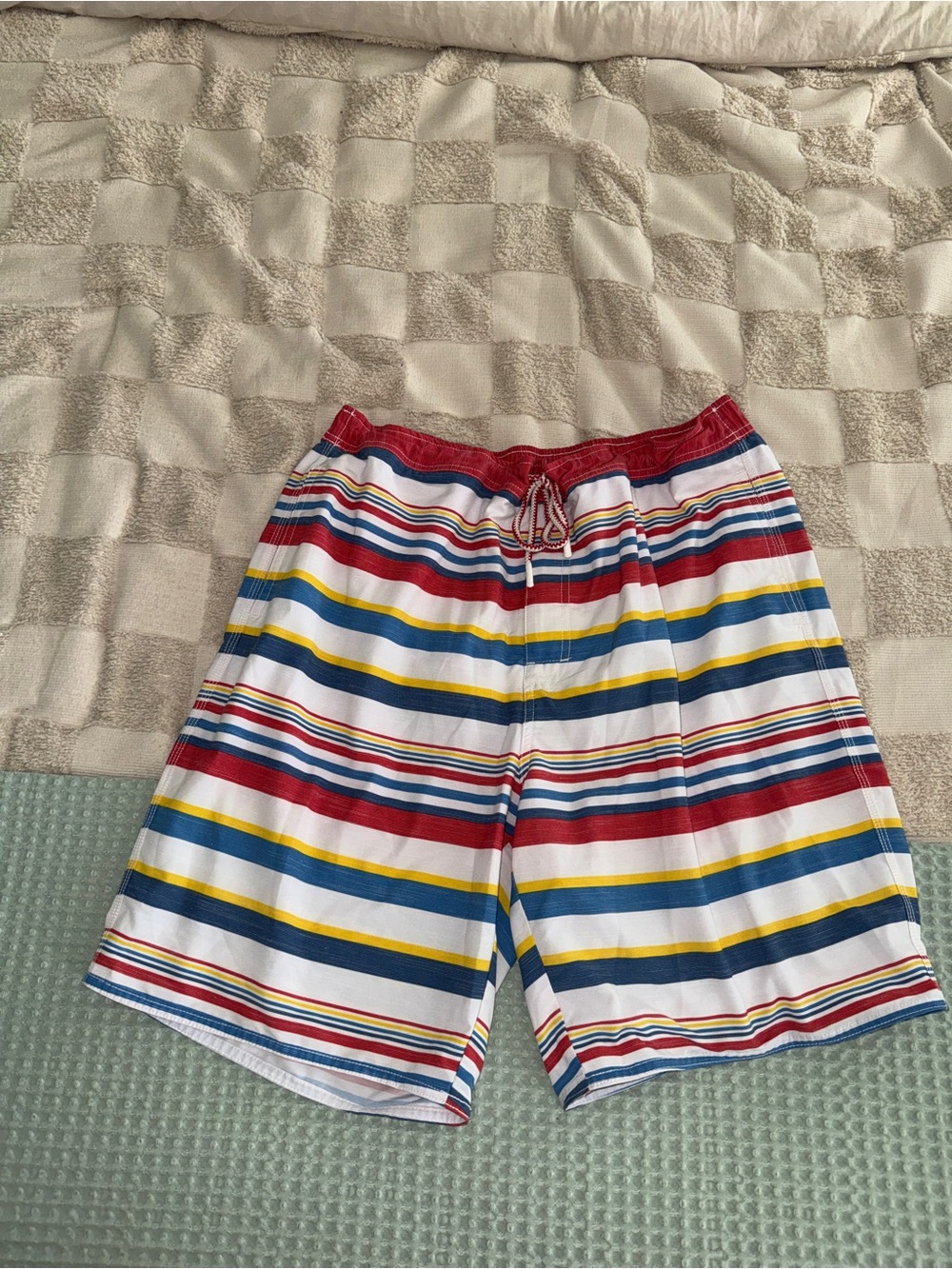 NWOT Johnnie-O Hope Town multi-stripe swim trunks size XXL